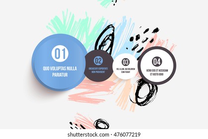 Pasos y opciones, plantilla abstracta con elementos de acuarela para diseños y fondos empresariales. Todos los elementos acuarelas son monocromos y de fácil recolección.