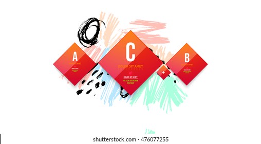 Pasos y opciones, plantilla abstracta con elementos de acuarela para diseños y fondos empresariales. Todos los elementos acuarelas son monocromos y de fácil recolección.