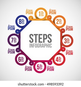 Steps options and infographic design