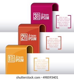 Steps options and infographic design