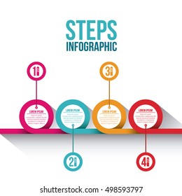 Steps options and infographic design
