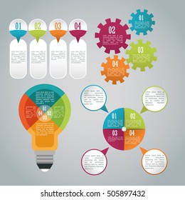 Steps options and infographic design