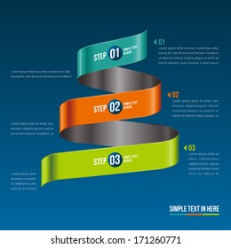 Steps paper strip template. Vector option infographic.  EPS 10. RGB. All effects are created with simple gradients. No transparency, No mesh. 