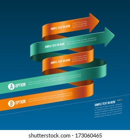 Steps paper strip template. Vector option info-graphic.  EPS 10. RGB. All effects are created with gradients and transparency, No mesh. File is layered with global colors. 