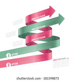 Steps paper strip template. Vector option info-graphic.  EPS 10. RGB. All effects are created with simple gradients and transparency, No mesh. File is layered with global colors. 