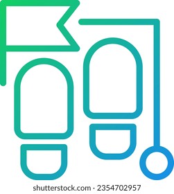 Steps pixel perfect gradient linear vector icon. Business process stages. Planning. Career development and growth. Thin line color symbol. Modern style pictogram. Vector isolated outline drawing