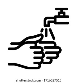 pasos para prevenir virus, gérmenes y bacterias lavando sus manos con un icono de agua limpia