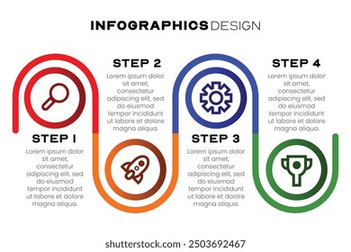 Schritte Prozess-Infografik Entwurfsgrafik