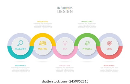 Steps or processes for displaying business information Timeline infographic icons designed for abstract background pattern.