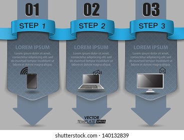 steps of progress, blank template for infographic on your website, number options.