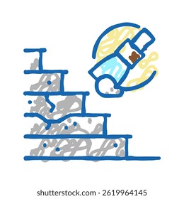 steps repair doodle icon sketch vector. steps repair sign. isolated symbol illustration