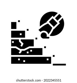 steps repair glyph icon vector. steps repair sign. isolated contour symbol black illustration