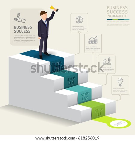 steps starting business template success businessman stock vector starting a business template