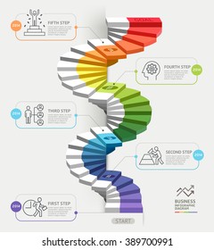 Steps to starting a business template. Vector illustration. Can be used for workflow layout, diagram, number options, web design, infographics and timeline.