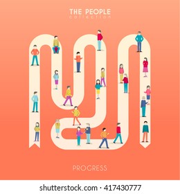 Steps to Success Creative People Vector Design
