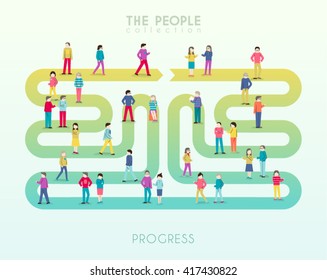 Steps to Success Creative People Vector Design