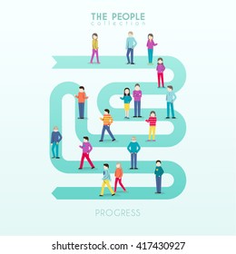Steps to Success Creative People Vector Design