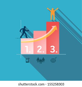 Steps to success. Infographic illustration