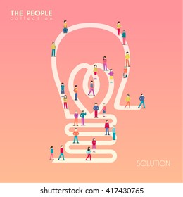 Steps to Success Light Bulb Creative People Vector Design