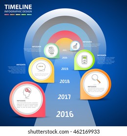 Steps to target infographic 6 options, Business concept infographic template can be used for workflow layout, diagram, number options, timeline or milestones project.