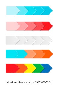 Steps templates set, vector illustration