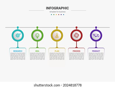 Steps timeline business process infographics element template design