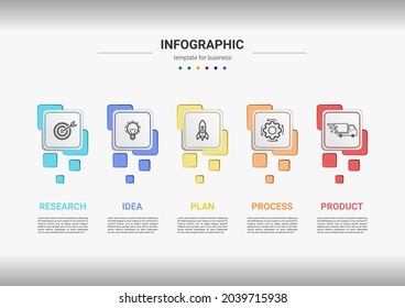 Steps timeline business process infographics element template design