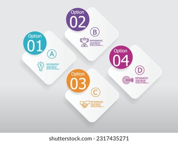 steps timeline infographic element report background with business line icon 4 steps for any business-related presentation or publication vector illustration