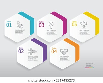 steps timeline infographic element report background with business line icon 5 steps for any business-related presentation or publication vector illustration