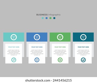 Pasos Línea De Tiempo Infografías Imágenes Diseño De Plantilla, Concepto De Negocio Con 4 Pasos U Opciones, Se Puede Utilizar Para El Diseño De Flujo De Trabajo, Diagrama, Diseño De Vectores