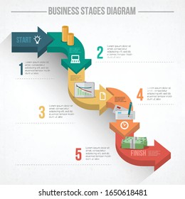 Steps Timeline Slide Template vector