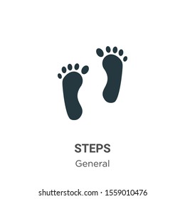 Steps vector icon on white background. Flat vector steps icon symbol sign from modern general collection for mobile concept and web apps design.