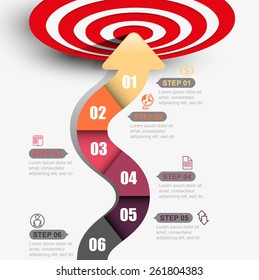 stepwise steps to success vector diagram infographics