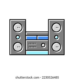 stereo acoustic device color icon vector. stereo acoustic device sign. isolated symbol illustration