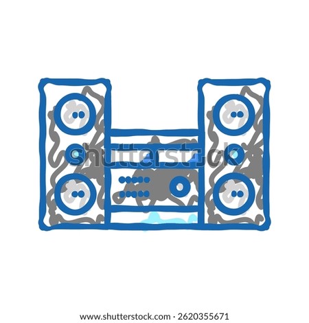 stereo acoustic device doodle icon sketch vector. stereo acoustic device sign. isolated symbol illustration