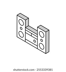 dispositivo acústico stereo vetor ícone isométrico. sinal de dispositivo acústico stereo. ilustração símbolo isolado