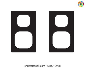 stereo amplifier, speakers, icon, vector illustration eps10