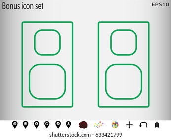 stereo amplifier, speakers, icon, vector illustration eps10