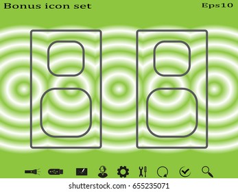 stereo amplifier, speakers, icon, vector illustration eps10