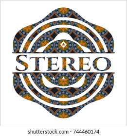 Stereo arabesque style emblem. arabic decoration.
