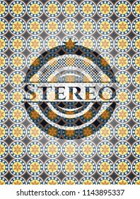 Stereo arabic badge background. Arabesque decoration.