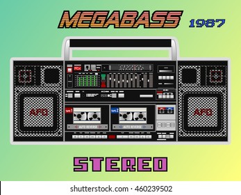 Stereo Audio Cassette Tape Recorder Radio Tuner from the Eighties