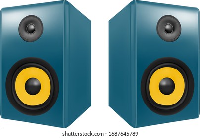 Stereo audio speakers in vector on white background.Music columns in the vector.Music columns vector illustration.