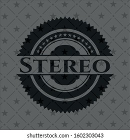 Stereo black badge. Vector Illustration. Detailed.
