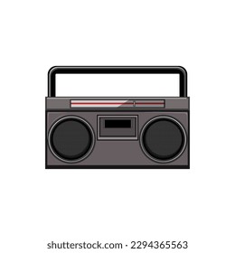 stereo boombox audio cartoon. tape sound, recorder music stereo boombox audio sign. isolated symbol vector illustration