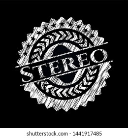 Stereo chalkboard emblem. Vector Illustration. Detailed.