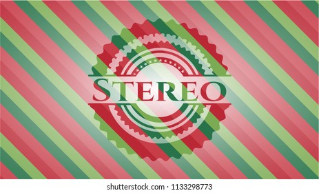 Stereo christmas colors style emblem.