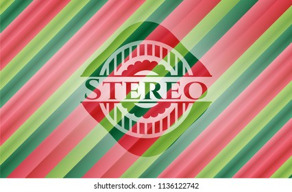Stereo christmas style emblem.