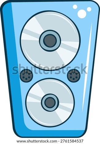 Stereo Computer Speakers Flat Vector Illustration
