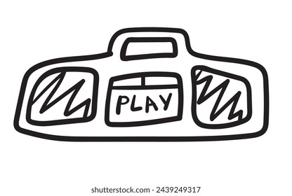 stereo in doodle style in vector. template for poster postcard sticker design